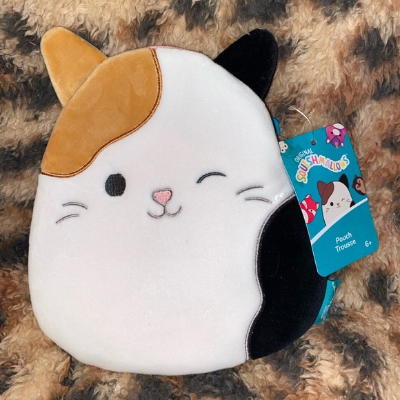 Squishmallows Pencil Pouch Case Cam Cat Shaped (Fuzzy!) - Picture 2 of 3